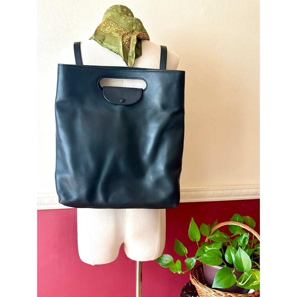 Steven Alan Codi Convertible Backpack Black Cow Leather Shoulder Crossbody‎ Tote